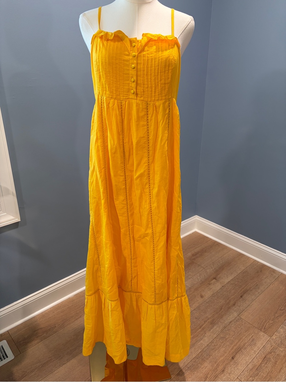 Maeve Anthropologie Yellow Maxi Dress Size 4